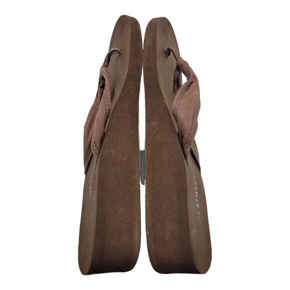 Vintage 90s Colin Stuart Chunky Platform Flip Flops Sz 8 Brown - Picture 7 of 10